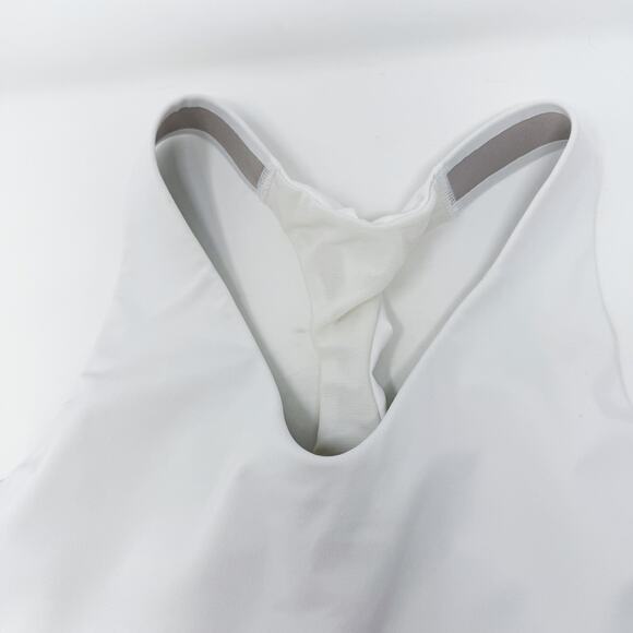 Spanx Small S White Longline Medium Impact Sports Bra Racerback Scoop Neck - Picture 3 of 9